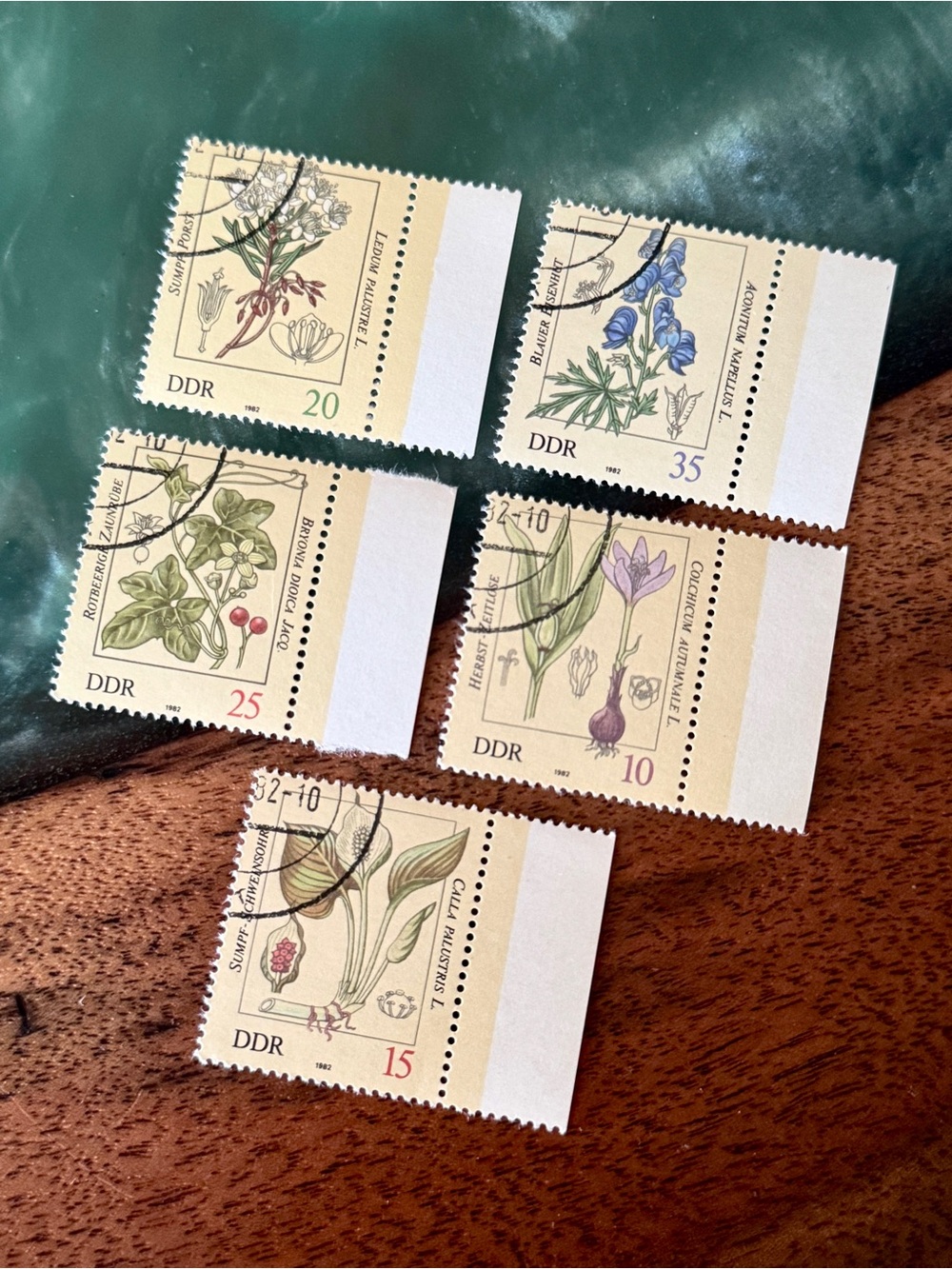 1982 German Democratic Republic (DDR) Postage Stamps, Poisonous Plants & Flowers